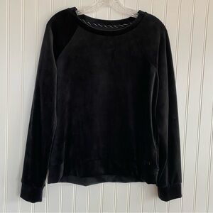 Marc New York Black Relaxed Velour Sweatshirt Long Sleeve SIZE MEDIUM